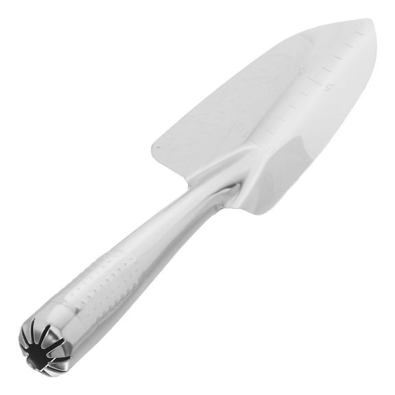 HOOWIFFY Compact Hand Trowel Garden Tool in Plated Silver with Smooth Finish for Delicate Plant Roots