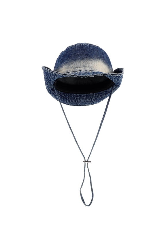 Cowboy Hats for Women Denim Blue Bucket Hat Cotton Denim for Hiking and Travel UV Shield Collapsible 1Pcs