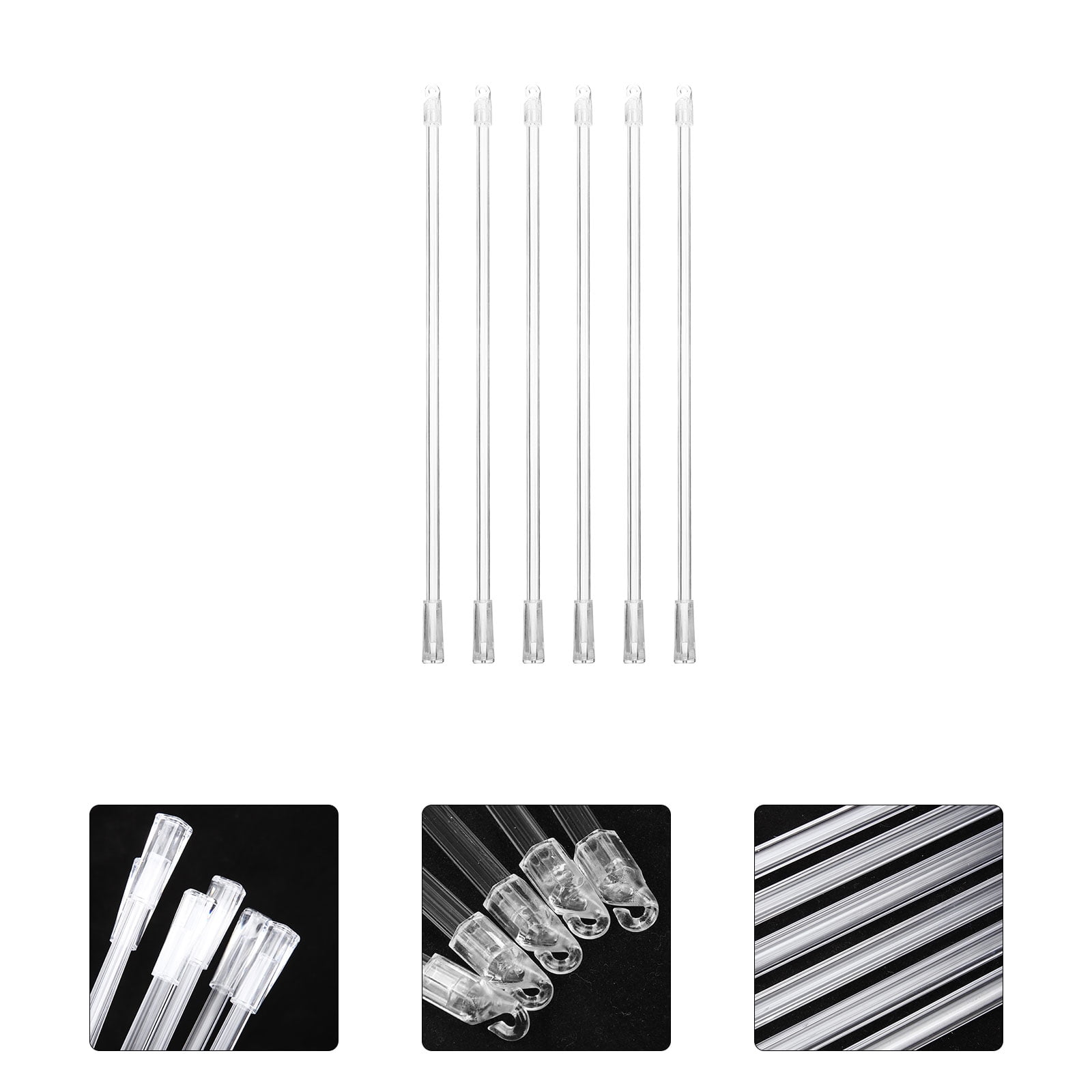 Modtek Blind Tilt Wands/Rods - Clear High Strength Acrylic, 18 Inch (6 Pack)