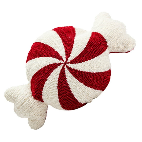 HOOWIFFY Christmas Candy Pillow Polyester Decorative Cushion for Holiday Home Decor and Display