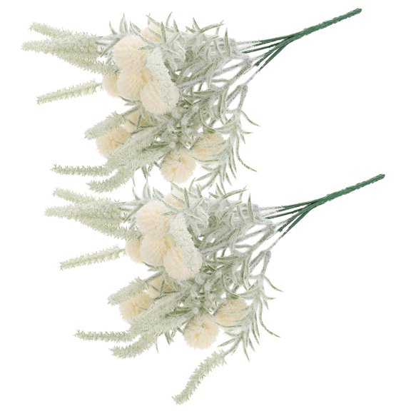 HOOWIFFY White Dandelion Ornaments, 2 Pack Tabletop Decor for Home Living Room Office, 5.1 x 5.1 x 12.6 in