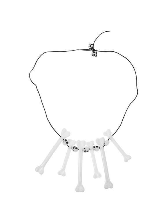 Transparent Plastic Bone Pendant Necklace Unique Lightweight Costume Accessory