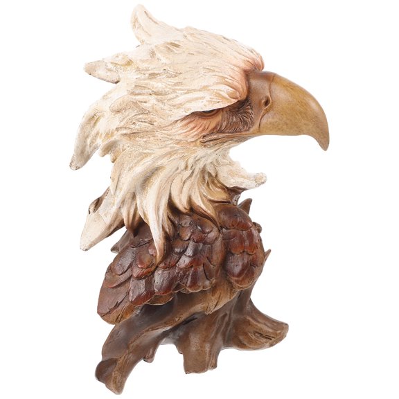 HOOWIFFY Decorative Vintage Eagle Head Resin Figurine for Home Office Tabletop Display