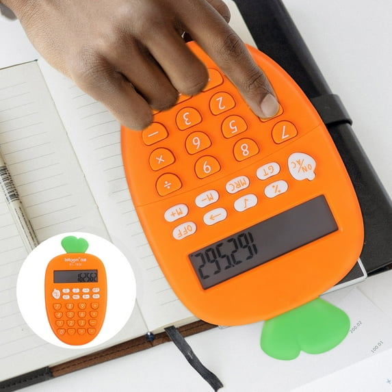 HOOWIFFY Lovely Orange Desktop Calculator with Twelve Digit Display and Comfortable Keys