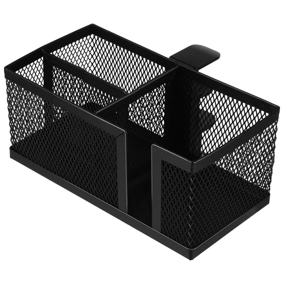 HOOWIFFY Black Desktop Organizer with Multiple Compartments for Home Office, Tech Accessories, and Stationery Storage