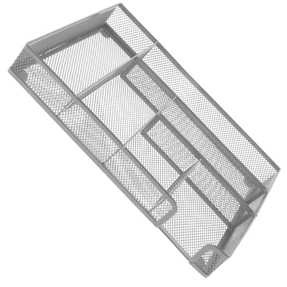 HOOWIFFY Iron Mesh Desk Organizer with Six Compartments Multifunctional Office and Home Storage Tidy