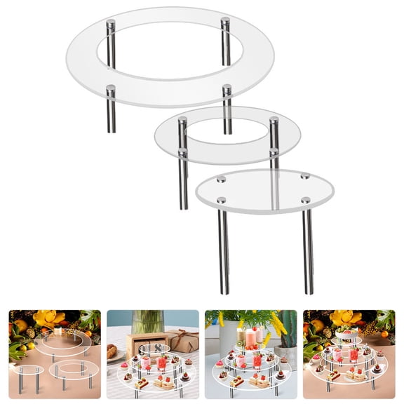 HOOWIFFY Dessert Display Stand 3Pcs Acrylic Riser Tray for Party Cupcake Presentation