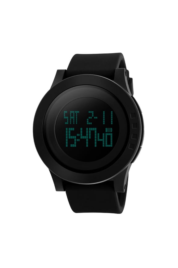 Digital Mens Watches Backlight Resin 1Pack Round Style for Daily Life