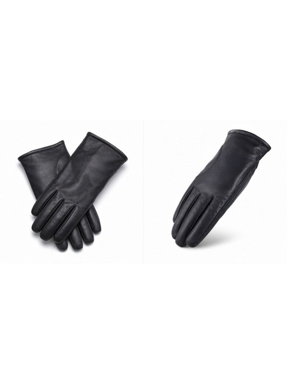 Men's Driving Gloves, Elegant PU Anti- Pair for Camping and Outdoor Activities, Black