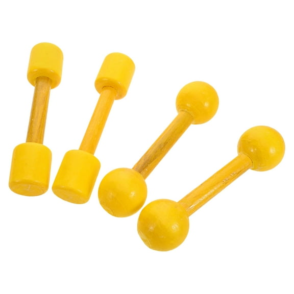 HOOWIFFY 4pcs Natural Wood Dumbbells Set with Comfortable Grip for Home Fitness and Strength Training