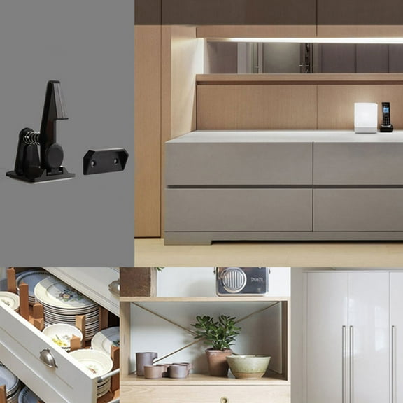 HOOWIFFY Durable Baby Protective Lock for Safety Cabinet Locks Easy Adult Access Black 20 Pairs