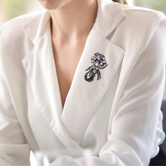 HOOWIFFY Durable Black Fabric and Rhinestone Scorpion Iron-on Patches