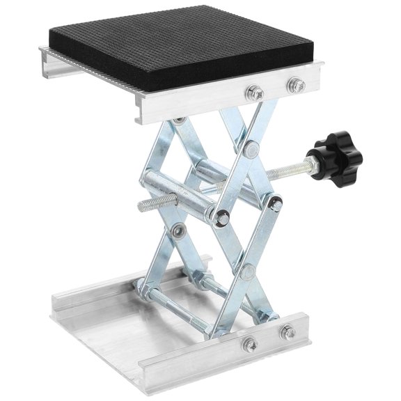 HOOWIFFY Durable Stainless Steel Lab Scissor Lift Rack Table Stand Plated Silver Adjustable