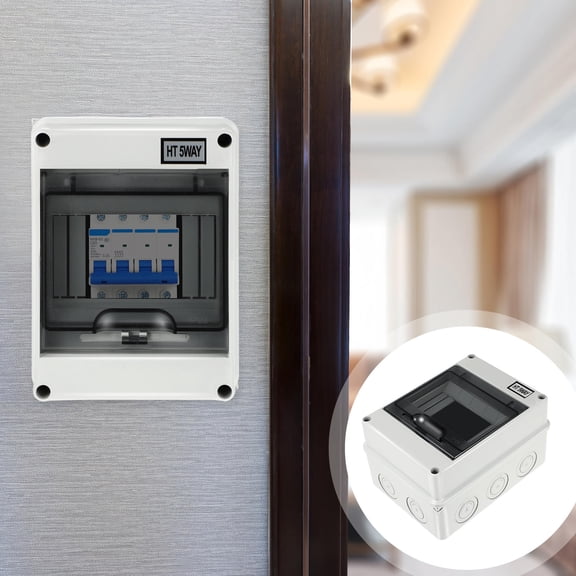 HOOWIFFY Indoor House Breakers Box Light Grey Plastic for Easy Installation 1Pack