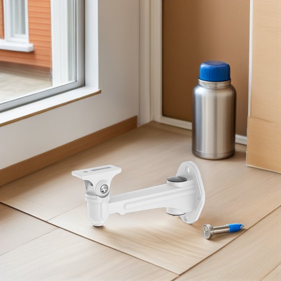 HOOWIFFY Easy Install White Camera Wall Mount with Adjustable Swivel for Versatile Use