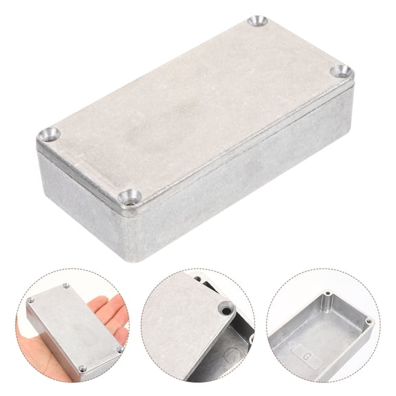 HOOWIFFY Effect Pedal Case Guitar Pedal Case Silver Enclosure for Guitar Maintenance 1 Set