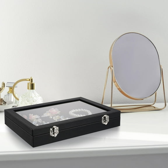 HOOWIFFY Black Enamel Pin Display Case with Soft Lining, Brooch Holder Organizer, 1 Set for Easy Storage and Display