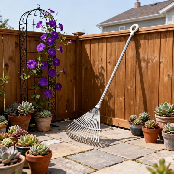 HOOWIFFY Expandable Gardening Rake Metal Garden Tool Practical and Durable