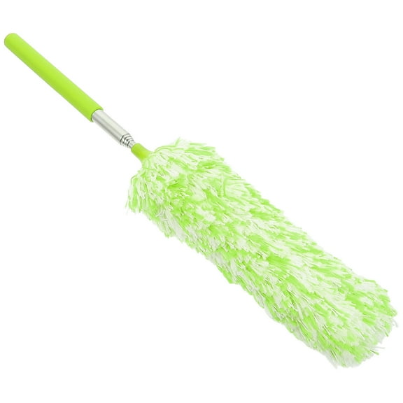 HOOWIFFY Extendable Microfiber Duster with Stainless Steel Handle, Green, Practical Home Cleaning Tool for Dust Removal