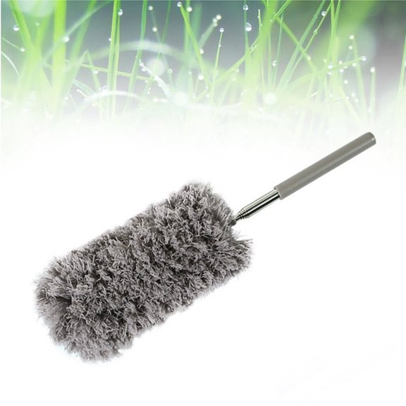 HOOWIFFY Extendable Duster For Furniture Ceiling Fans Blinds Handle Grey Brush Up To Non Scratch Cleaning Chemical