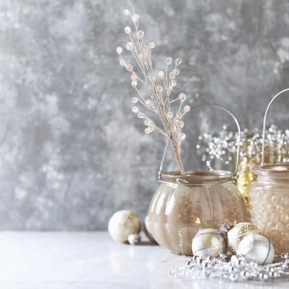 HOOWIFFY Artificial Christmas Tree Branch with Acrylic Bead Drops for Holiday Window Decorations and Festive Displays