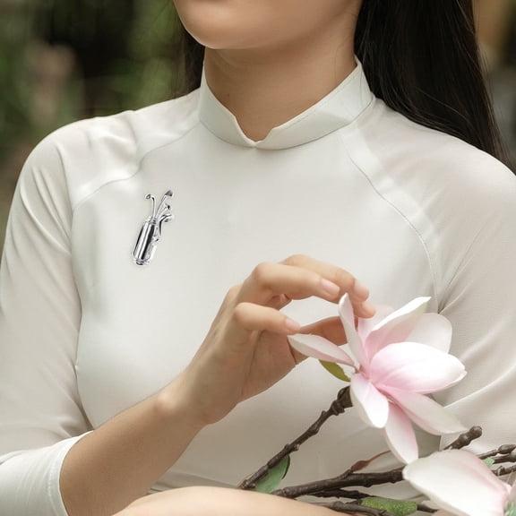 HOOWIFFY Rhinestone Brooch Pin Golf Club Bag Brooch Pin Copper Zirconia 1Set