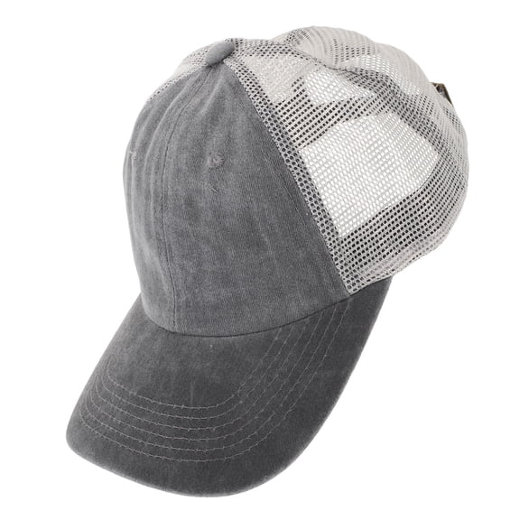 HOOWIFFY Adjustable Grey Mesh Baseball Hat for Men and Women, Breathable Outdoor Cap with Comfortable Fit and Lightweight Design