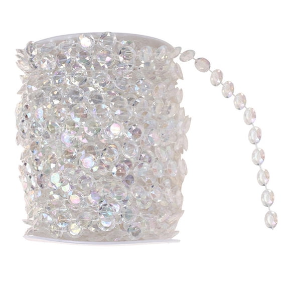 HOOWIFFY Plastic Crystal Clear Acrylic Beads for Rhinestone Hanging Shimmer Curtains