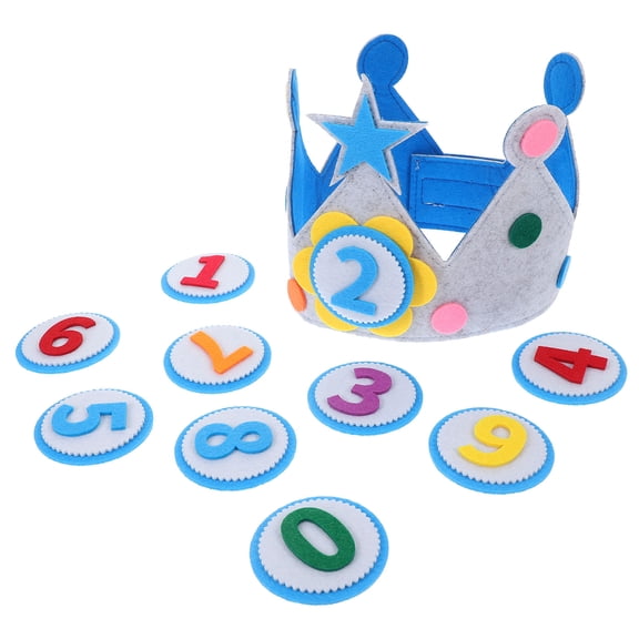 HOOWIFFY 1Set Felt Birthday Party Hat with Interchangeable Number for Home Use