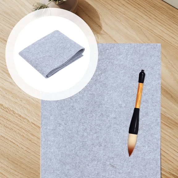 HOOWIFFY Felt Desk Mat 1Pack Rectangular Grey For Chinese Ink Painting And Calligraphy Practice Home Use