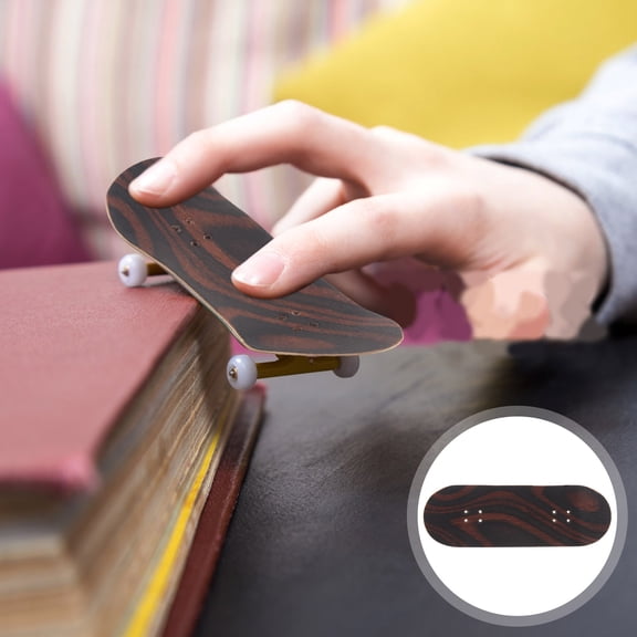 HOOWIFFY Finger Skateboard Deck Replacement Made of Durable Maple for Daily Use Dark Brown 4.5 x 10 cm