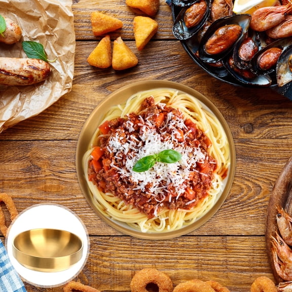 HOOWIFFY Fingerprints Proof Bowl Stainless Steel Bowl Serving Hot Or Cold Foods For Home Use 1Pack