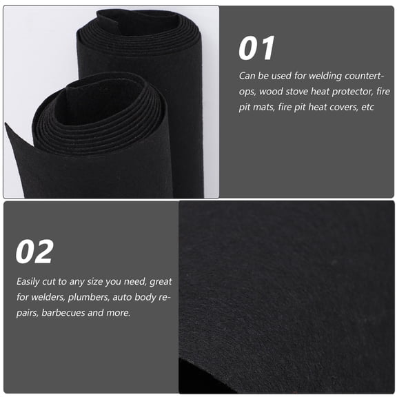 HOOWIFFY Fireproof Welding Blanket Black Fabric Material for Auto Body Repair and Welding Protection