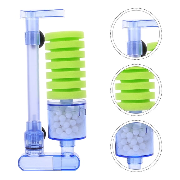 HOOWIFFY Aquarium Biochemical Filter, Blue, Plastic, for Fish Tank Filtration