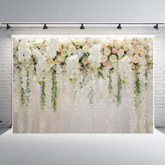 HOOWIFFY Flower Wall Backdrop Wedding Background Cloth Wedding Party Scene Layout Decor