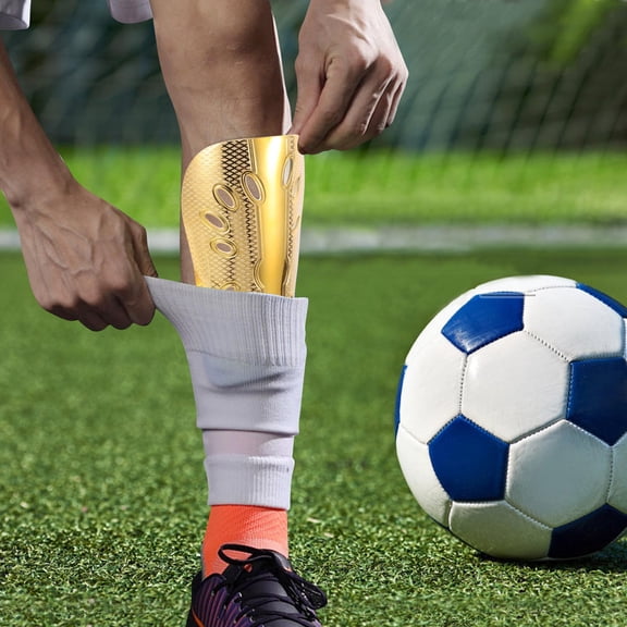 HOOWIFFY Youth Soccer Shin Guards with Lightweight Ergonomic Design, Electroplated Finish, Comfortable Fit for Kids and Teens