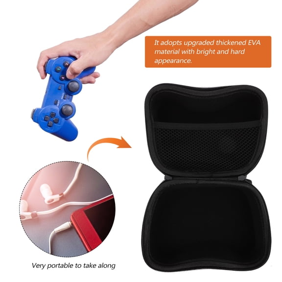HOOWIFFY Black Game Controller Protective Case with EVA Material, Scratch-Resistant and Shockproof Lining for Enhanced Safety