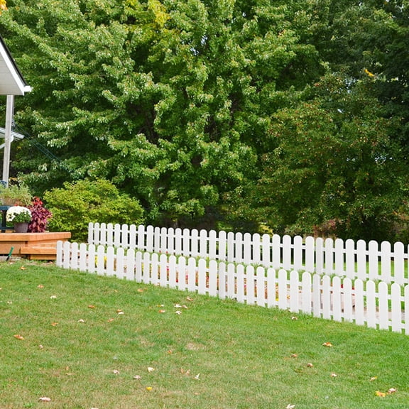 HOOWIFFY Garden Edging Fence Round Top 5Pcs Plastic Section Division for Homeowners