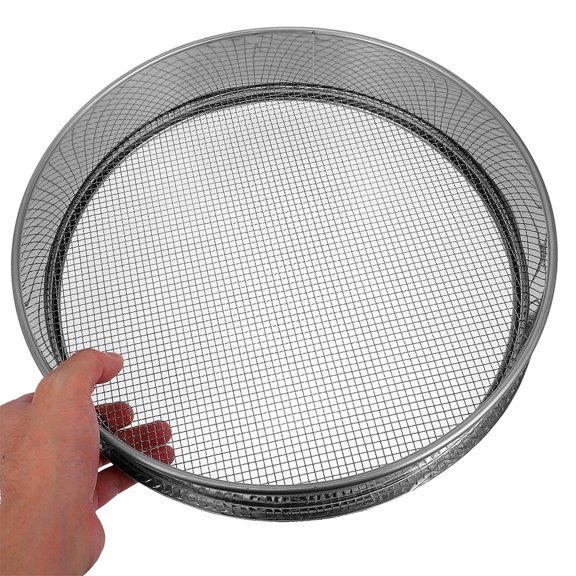 HOOWIFFY Handheld Stainless Steel Soil Sifter Mesh Strainer for Garden Use