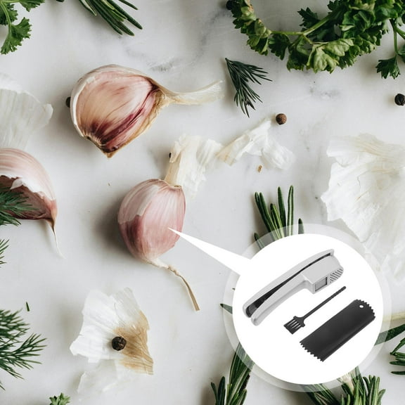 HOOWIFFY Aluminum Garlic Mincer Tool for Kitchen Use, Easy and Effortless Garlic Crushing and Mincing