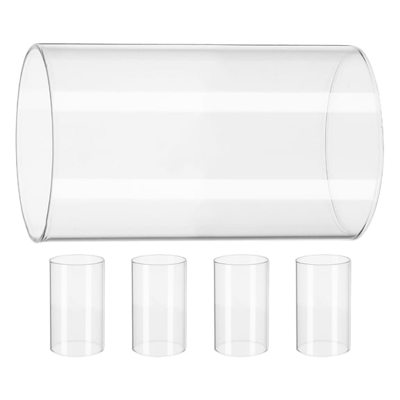 HOOWIFFY Glass Hurricane Candle Holder Clear Transparent for Home Decor Soft Lighting 5Pcs
