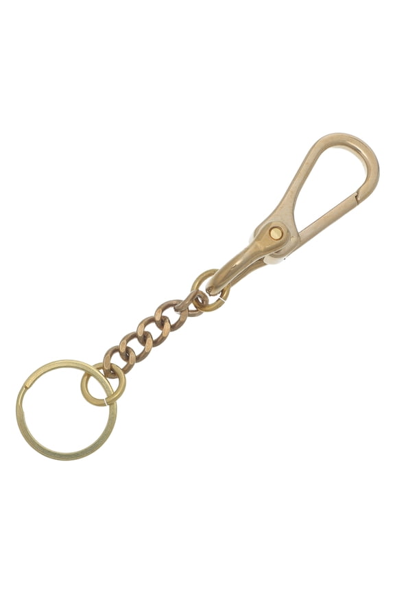 Golden Brass Key Ring Chain for Handbag Charm and Jeans Belt Loop Attachment
