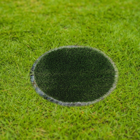 HOOWIFFY Green Artificial Grass Turf for Outdoor Patio Balcony Round Turf Tiles, Lawn for Garden