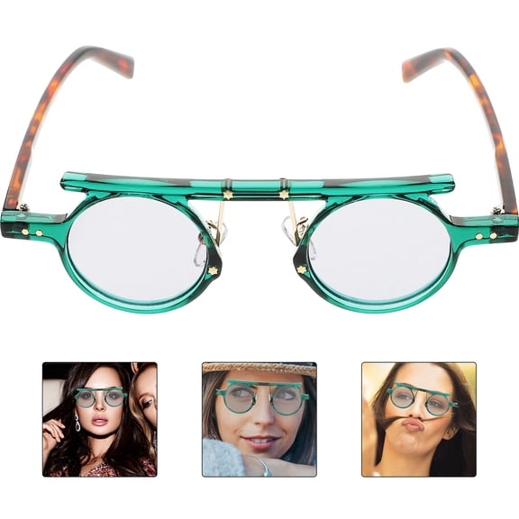 HOOWIFFY Round Eyeglasses for Women UV Protection 1 Pair Retro Fashion Accessory