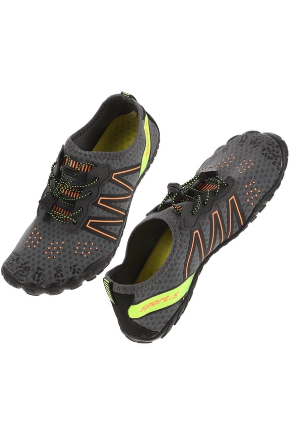 Grey Breathable Water Shoes for Boating Lightweight Nonslip Durable with Quick Drainage