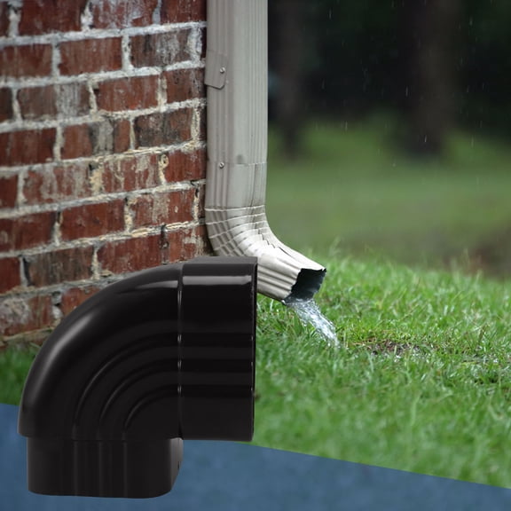 HOOWIFFY Black Aluminium Alloy Gutter Downspout Elbow, Durable and Flexible for Pipes