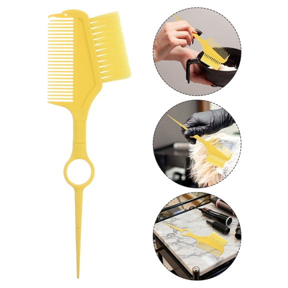 HOOWIFFY ABS Hair Dye Comb Yellow for Home Fine Tip Multi-Tasking Tool