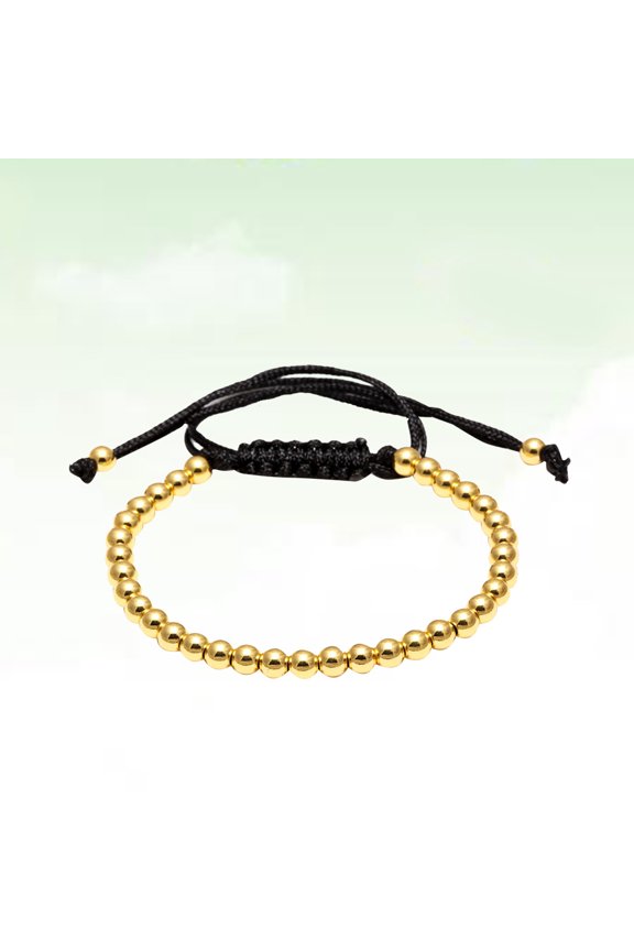 Weaving Bracelet for Men Adjustable Golden Bead Rope Comfortable Lightweight