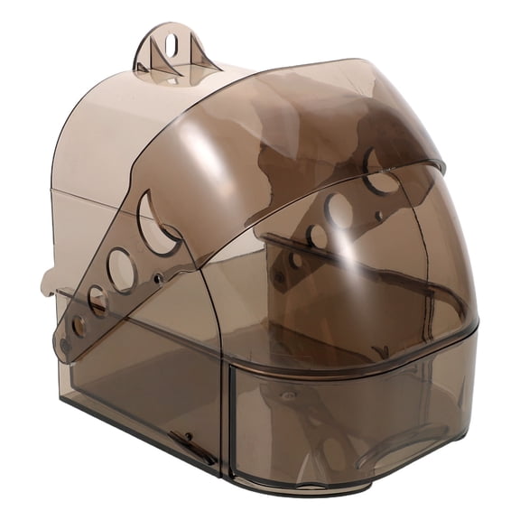 HOOWIFFY Hanging Bird Cage Bath for Parakeets Transparent Grey with Easy Maintenance Drawer