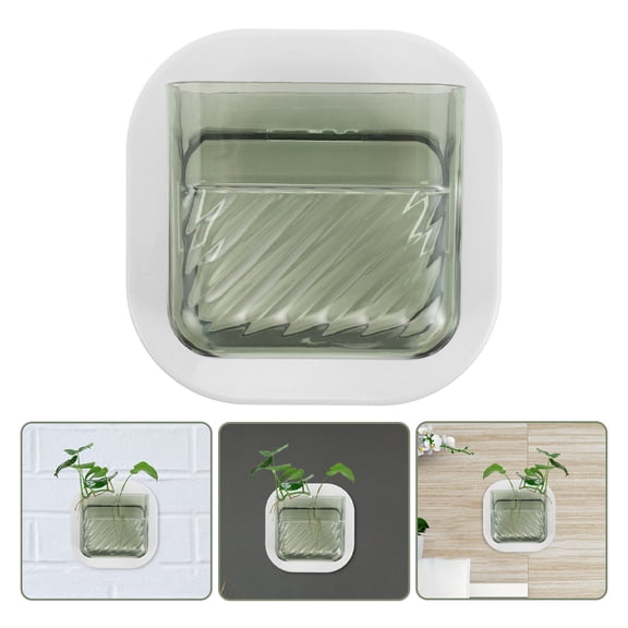 HOOWIFFY Green Wall Hanging Vase with Space Saving Design for Home and Office